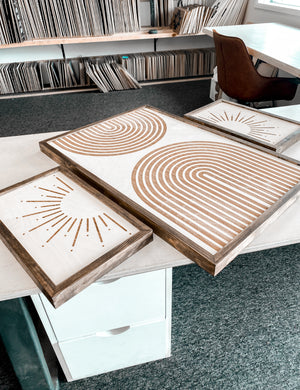 Sunburst & Rainbow Wooden Artwork Set