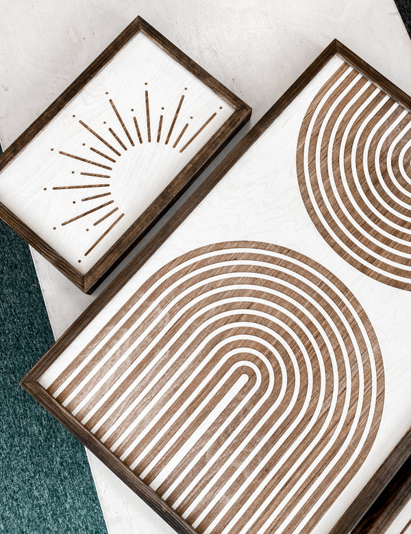 Sunburst & Rainbow Wooden Artwork Set