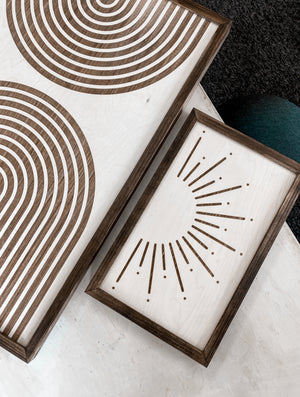 Sunburst & Rainbow Wooden Artwork Set