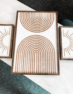 Sunburst & Rainbow Wooden Artwork Set