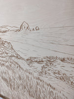 Load image into Gallery viewer, 3 Piece Hand Sketched Cannon Beach Oregon Aztec Wood Artwork
