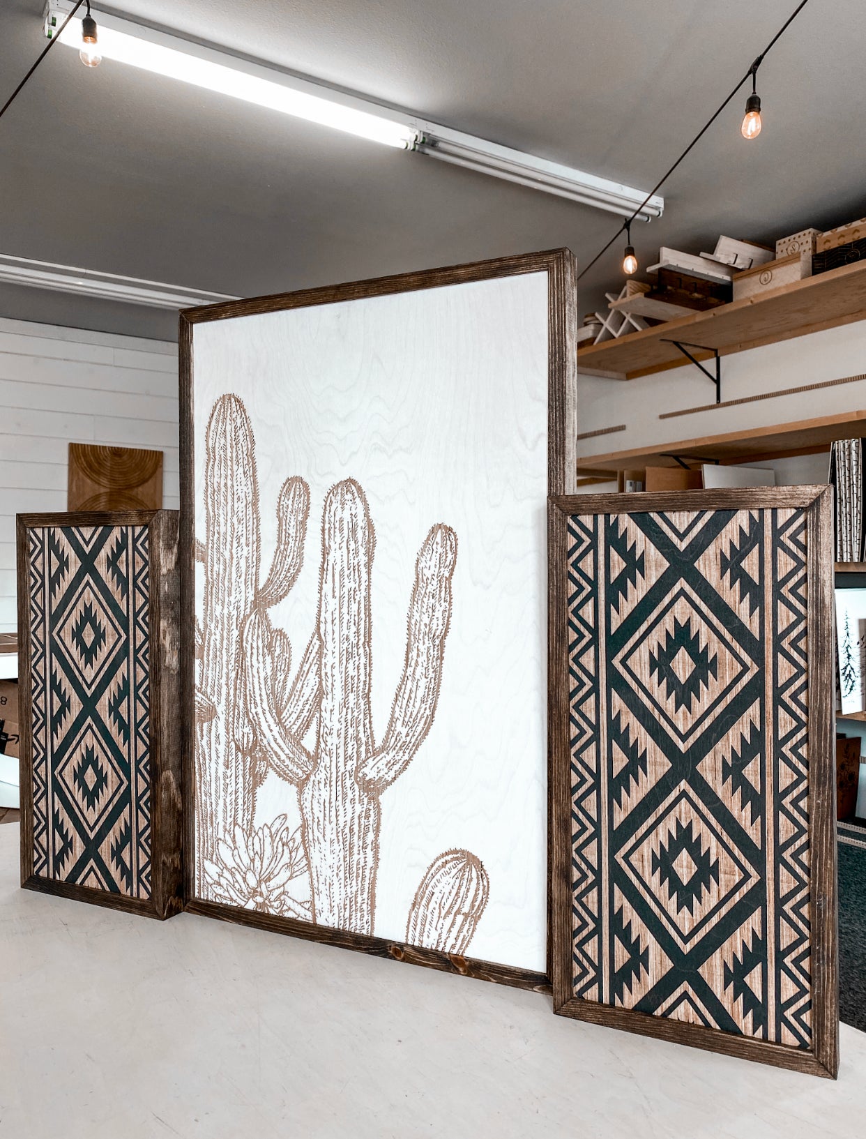Hand Sketched Cactus & Aztec Artwork Set