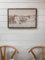Load image into Gallery viewer, Hand Sketched Hoodoo Ski Area Lodge Oregon Wood Artwork
