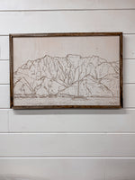 Load image into Gallery viewer, 3 Piece Hand Sketched Kawaii Island Na Pali Coast Wood Artwork with Aztec
