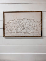 Load image into Gallery viewer, 3 Piece Hand Sketched Kawaii Island Na Pali Coast with Bold Aztec Wood Artwork
