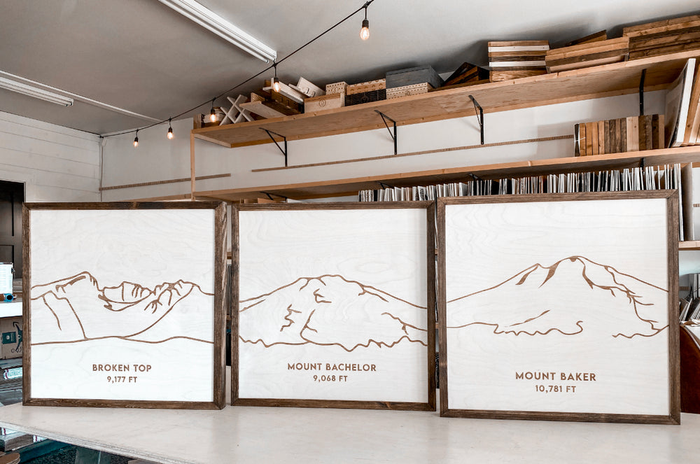 Oregon Mountain Range Three Piece Wall Art Set