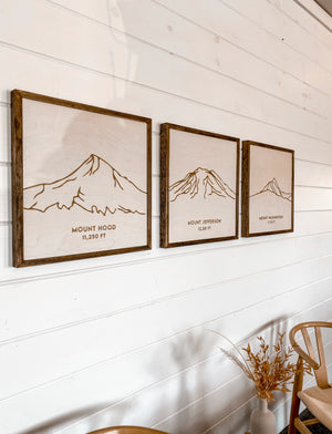 Oregon Mountain Range Three Piece Wall Art Set
