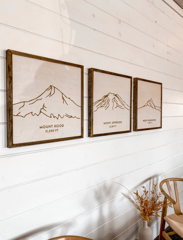 Oregon Mountain Range Three Piece Wall Art Set