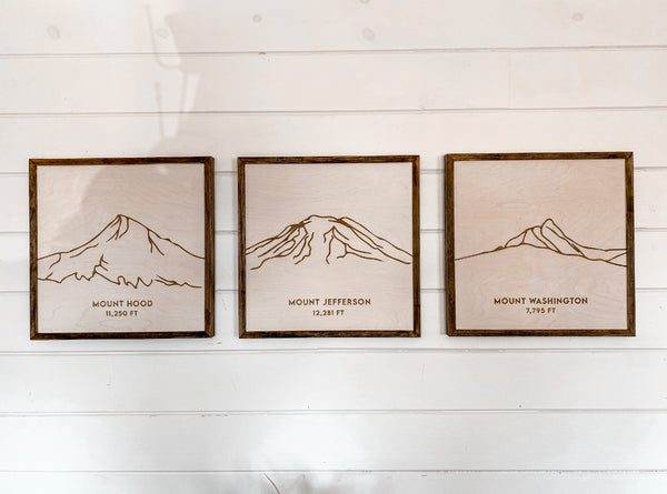 Oregon Mountain Range Three Piece Wall Art Set
