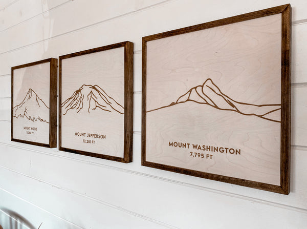 Oregon Mountain Range Three Piece Wall Art Set