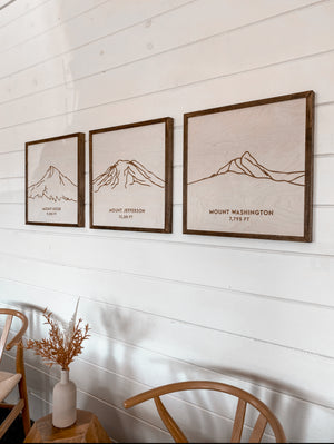 Oregon Mountain Range Three Piece Wall Art Set