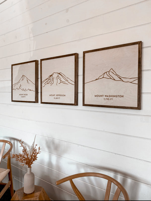 Oregon Mountain Range Three Piece Wall Art Set
