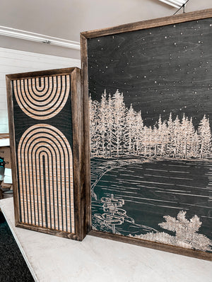 Waldo Lake & Rainbow Hand-Sketched Artwork Set