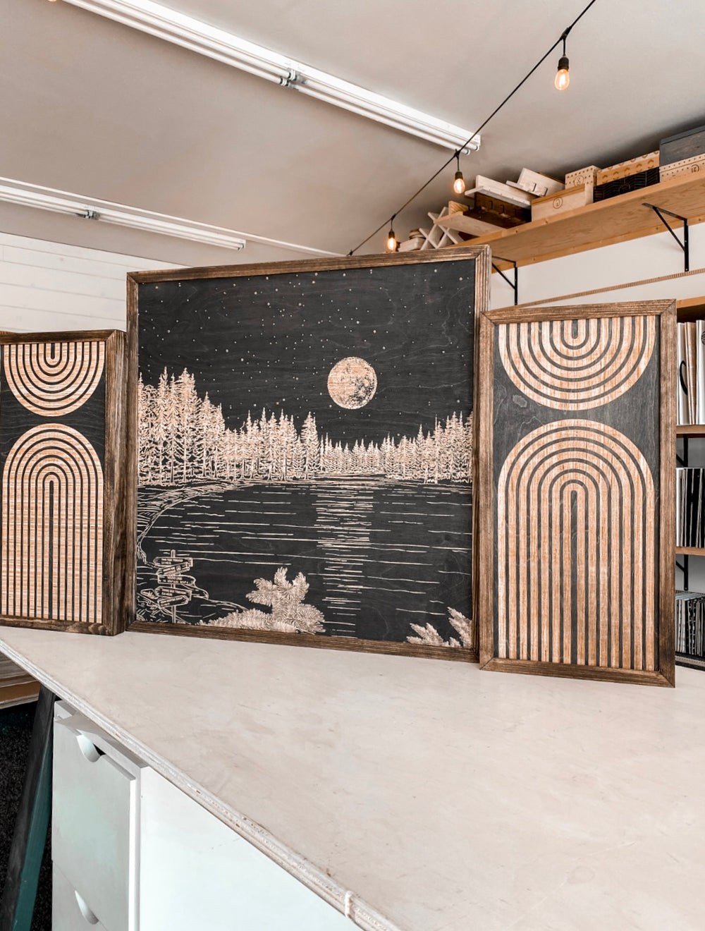 Waldo Lake & Rainbow Hand-Sketched Artwork Set