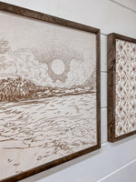 Load image into Gallery viewer, 3 Piece Hand Sketched Punalu&#39;u Beach with Aztec Wood Artwork
