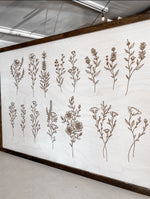 Load image into Gallery viewer, Hand Sketched Flower Wooden Artwork
