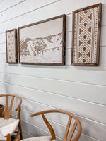Load image into Gallery viewer, 3 Piece Hand Sketched Hoodoo Ski Area Lodge Wood Artwork with Bold Aztec
