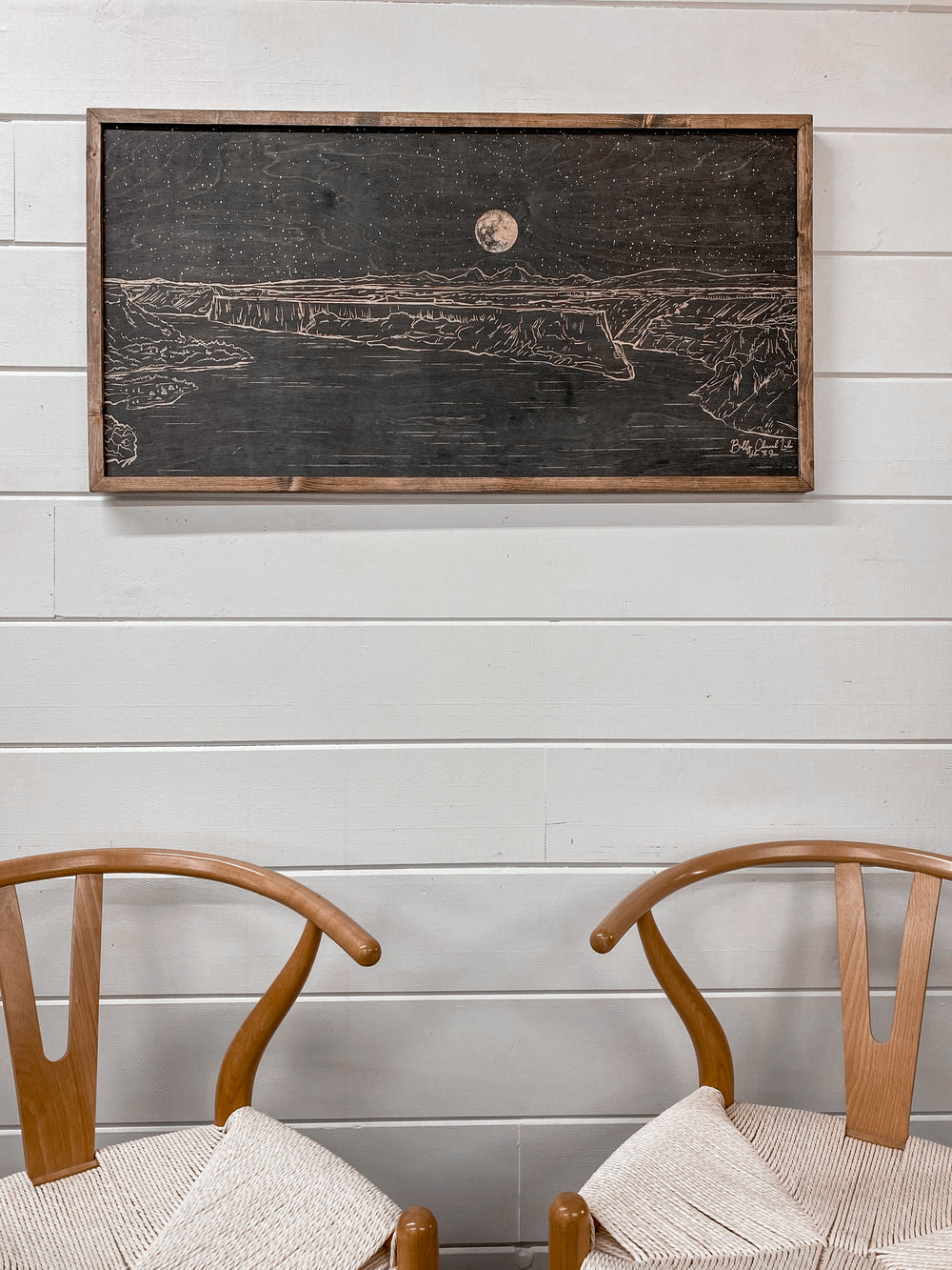 Billy Chinook Hand sketched Wood Artwork