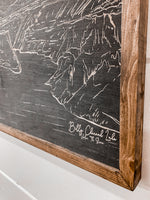 Load image into Gallery viewer, Billy Chinook Hand sketched Wood Artwork
