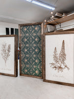 Load image into Gallery viewer, 3 Piece Hand Sketched Oregon Flowers Black Aztec Arrows Wood Artwork
