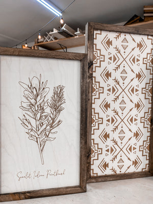 Hand Sketched Oregon Flowers Native Lupine, Scarlet Indian & Aztec Arrows Wood Artwork