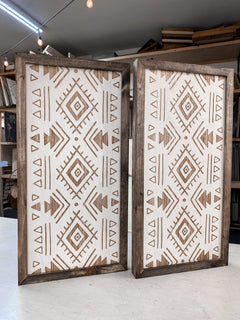 2 Piece Set Aztec Wall Art