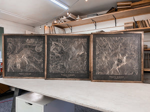 Handmade Three Sisters Mountains Topographic Map