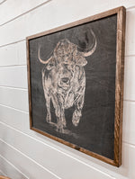 Load image into Gallery viewer, Buffalo Hand sketched Wood Artwork
