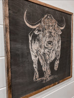 Load image into Gallery viewer, Buffalo Hand sketched Wood Artwork

