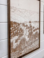 Load image into Gallery viewer, Hand Sketched Hurricane Ridge Olympic National Park Wood Artwork
