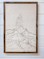 Load image into Gallery viewer, 3 Piece Hand Sketched Kilauea Volcano with Aztec Wood Artwork
