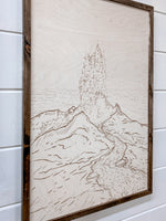 Load image into Gallery viewer, Hand Sketched Kilauea Volcano Wood Artwork
