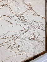 Load image into Gallery viewer, 3 Piece Hand Sketched Kilauea Volcano with Aztec Wood Artwork
