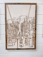 Load image into Gallery viewer, Hand Sketched Mt. Bachelor Cloudchaser Oregon Wood Artwork
