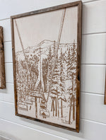 Load image into Gallery viewer, 3 Piece Hand Sketched Mt. Bachelor Cloud Chaser with Aztec Wood Artwork
