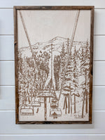 Load image into Gallery viewer, Hand Sketched Mt. Bachelor Cloudchaser Oregon Wood Artwork
