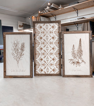 Hand Sketched Oregon Flowers Oregon Sunshine, Scarlet Indian & Aztec Arrows