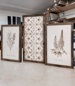 Hand Sketched Oregon Flowers Oregon Sunshine, Scarlet Indian & Aztec Arrows