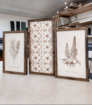 Hand Sketched Oregon Flowers Oregon Sunshine, Scarlet Indian & Aztec Arrows