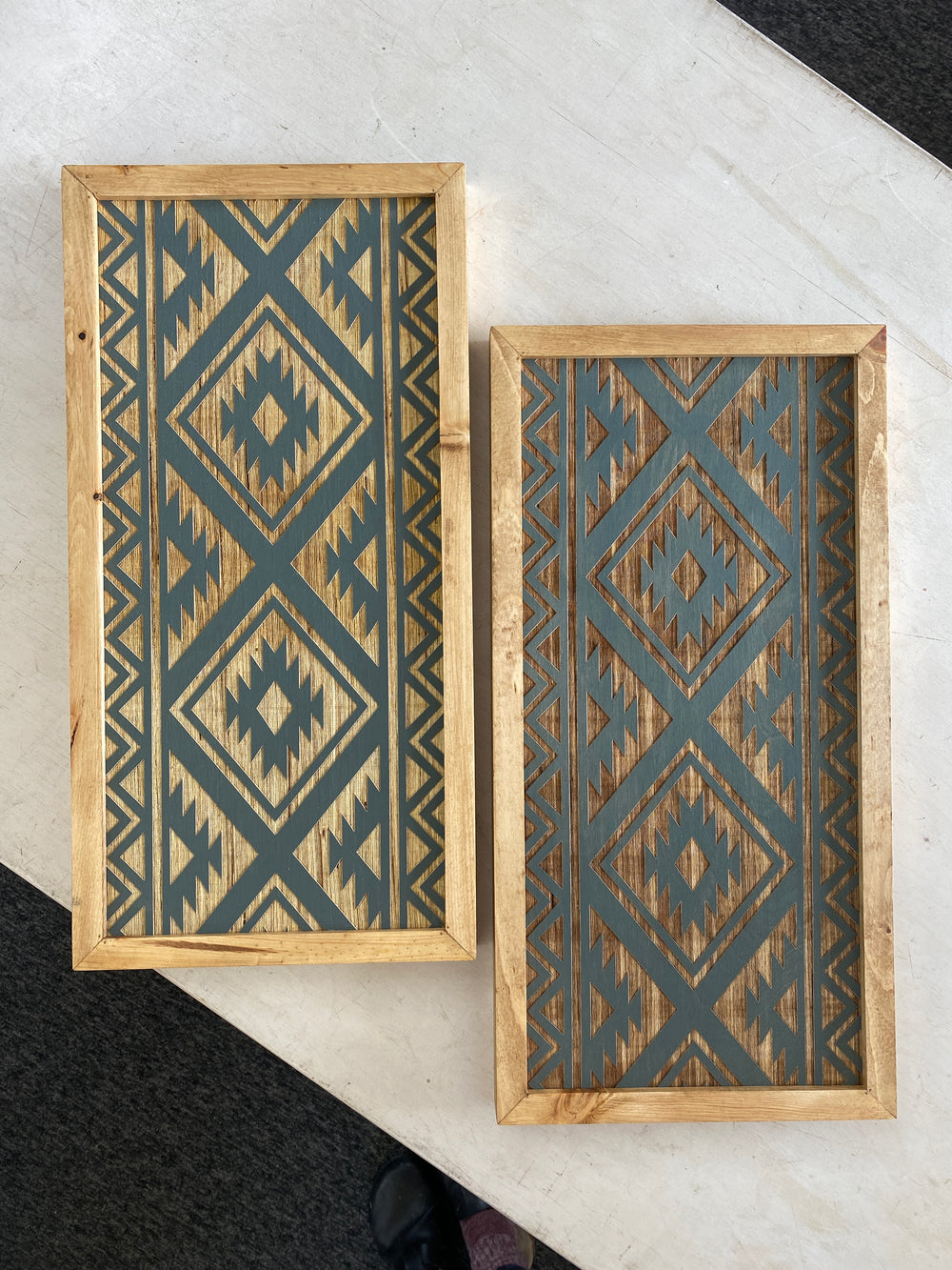 Aztec Trible Wood Wall Art | 2 Piece Set