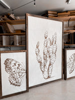 Load image into Gallery viewer, Cactus &amp; Butterfly Wood Wall Art | 3 Piece Art Set | Cactus Wall Decor
