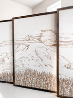 Load image into Gallery viewer, Mount Hood Hand Sketched Three Piece Wooden Artwork Set
