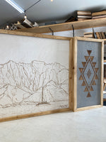 Load image into Gallery viewer, 3 Piece Set Hand Sketched Kawaii Island Na Pali Coast Square With Diamond Aztec Wood Artwork
