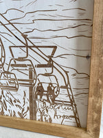 Load image into Gallery viewer, Hand Sketched Timberline Ski Area Square Wood Artwork
