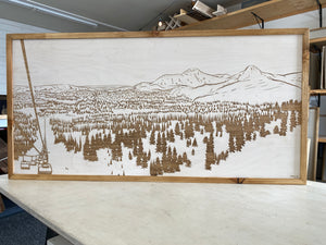 Hand Sketched Anthony Lakes Wood Artwork