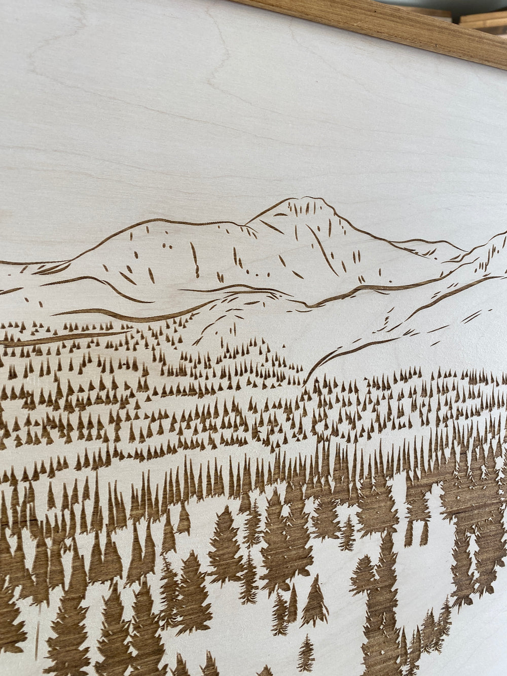 Hand Sketched Anthony Lakes Wood Artwork