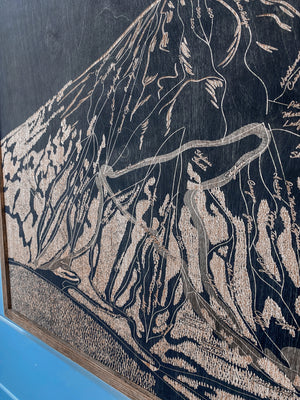 Mt Bachelor Ski Map Wood Artwork