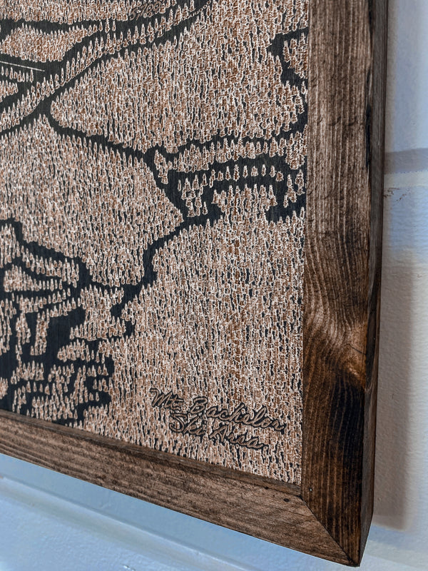 Mt Bachelor Ski Map Wood Artwork