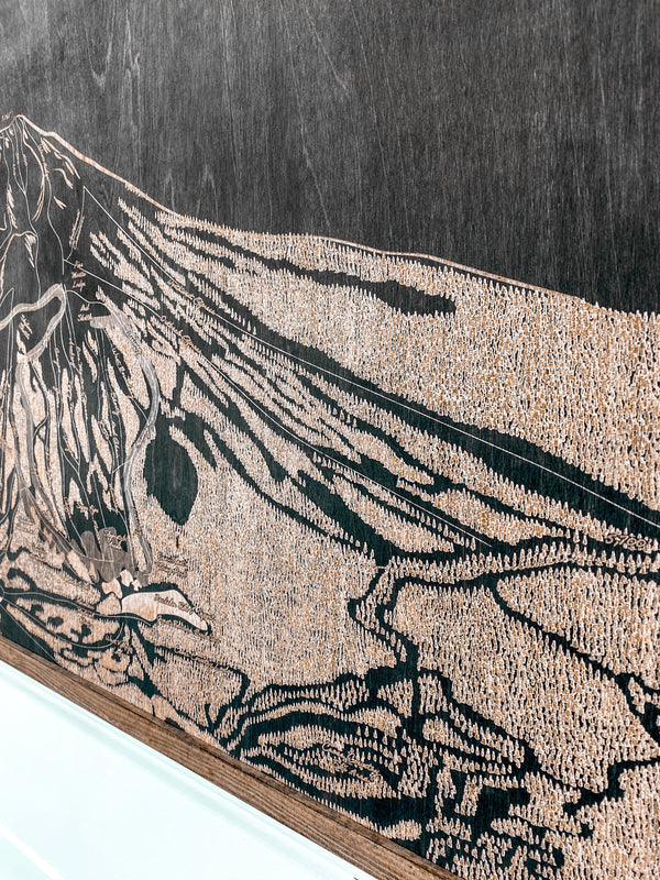 Mt Bachelor Ski Map Wood Artwork