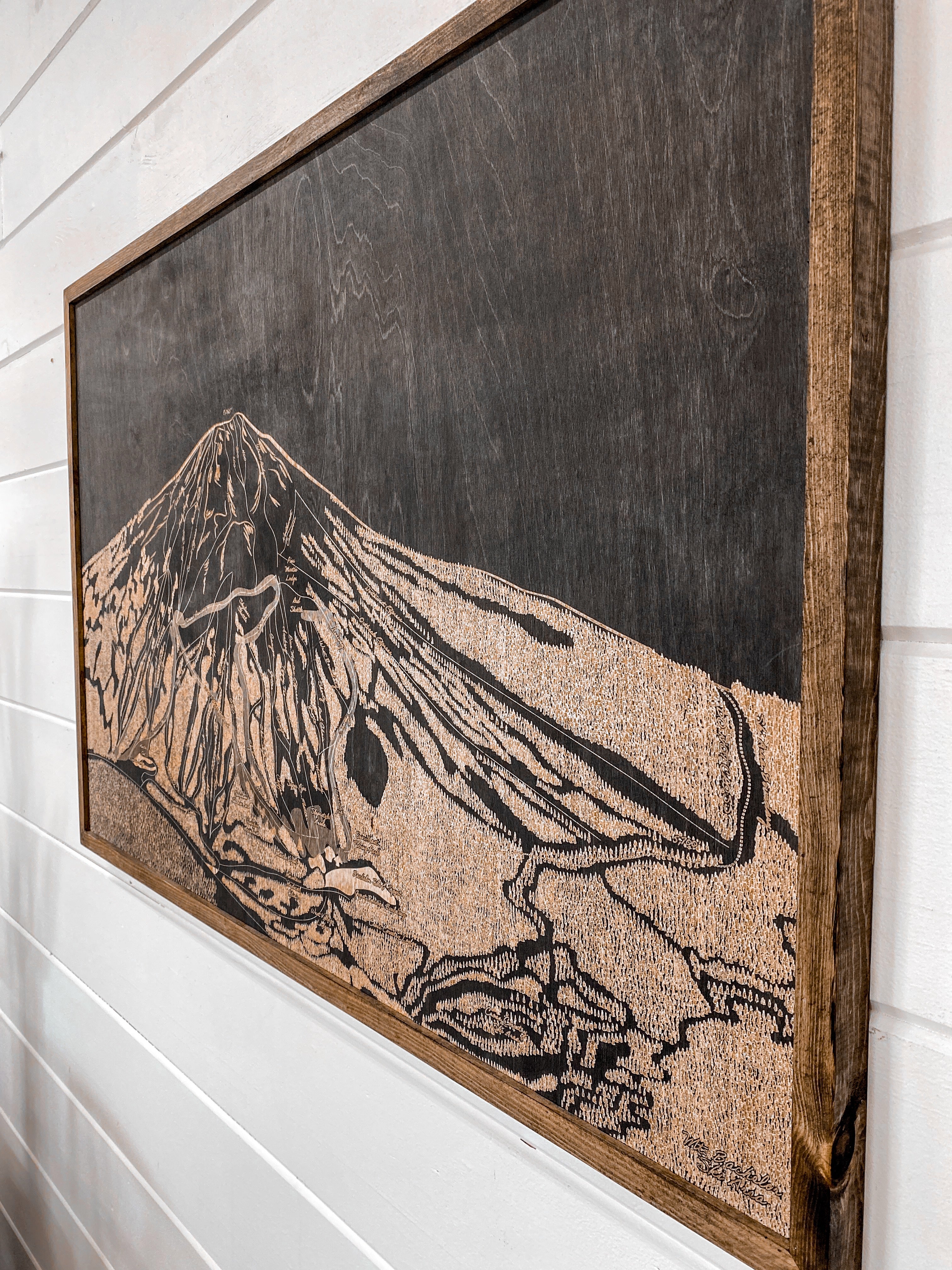 Mt Bachelor Ski Map Wood Artwork